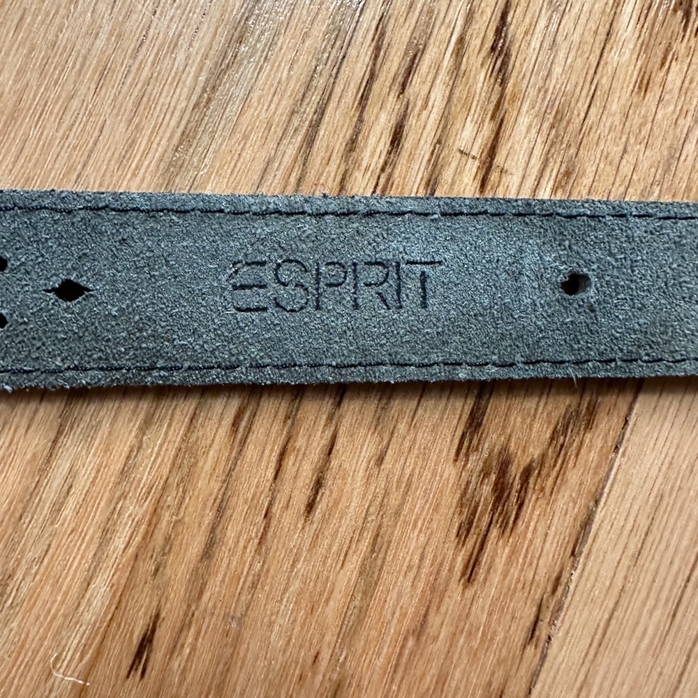 Esprit Studded Vintage Leather Western Belt with Silver Hardware - Picture 4 of 4
